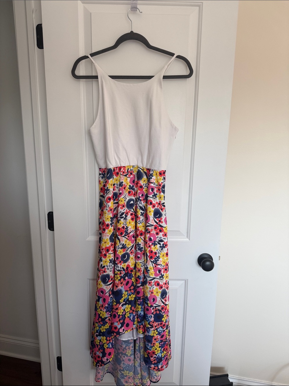 White Top Floral Maxi Dress